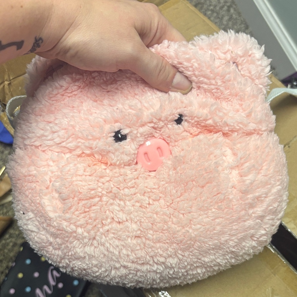 Plush Pink Pig Pet Bed